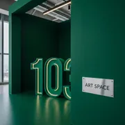 Аренда Фотозона новогодняя зеленая с изумрудными цифрами на пляже «Мандарин» — ART SPACE