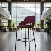 Аренда Барный стул Гардур велюр бордовый в Green Flow Hotel — ART SPACE