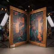 Аренда Фотозона угловая из бруса баннер каркас в Omega Sirius — ART SPACE