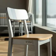 Аренда Стул барный со спинкой серебристый матовый Tolix Wood в ресторане «La Terrazza» — ART SPACE