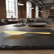 Аренда Нож столовый Sapporo золотой 220 мм в ресторане «Сыроварня» — ART SPACE