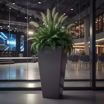 Аренда Кашпо для цветов Prosperplast Coubi Square High 30,19 л графит в казино «Сочи» — ART SPACE