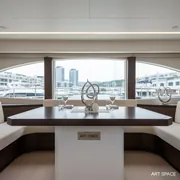Аренда Стол Лидер 1 1200х600 венге белый на VIP-яхте (Имеретинский порт) — ART SPACE