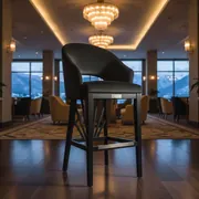 Аренда Стул барный Mars велюр Вэлла бук черная морилка в Rixos Krasnaya Polyana — ART SPACE