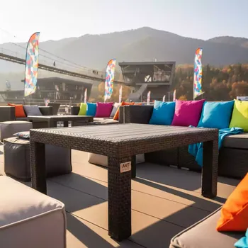 Аренда Журнальный столик из искусственного ротанга YH S4093G brown в Skypark Sochi — ART SPACE