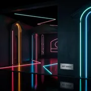 Аренда Декор контрастный черный и неон в Radisson Hotel Rosa Khutor — ART SPACE