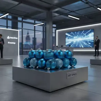 Аренда Набор ёлочных шаров Winter Glade пластик 6 см 24 шт синий микс в Delta Sirius — ART SPACE