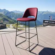 Аренда Барный стул Гардур бордовый велюр на площадке Rosa Peak (2320м) — ART SPACE
