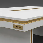 Аренда Стол белый золотой Лидер 2 1800х900 в Red Arena — ART SPACE