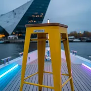Аренда Стул барный желтый Tolix Wood на VIP-яхте (Имеретинский порт) — ART SPACE