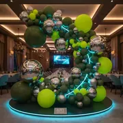 Аренда Фотозона камуфляжные шары в ресторане «Магадан» — ART SPACE