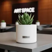 Аренда Кашпо белое IKEA высота 15 см диаметр 12 см в Mercure Сочи Центр — ART SPACE