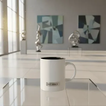 Аренда Кружка для сублимации прямая белая с черной заливкой в Mantera Supreme — ART SPACE