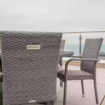 Аренда Комплект мебели OUTDOOR Прованс из ротанга стол 4 стула узкое плетение кварц в Pullman Sochi Centre — ART SPACE