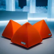 Аренда Пуф shape orange triangle в ледовом дворце «Роза Хутор» — ART SPACE