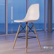 Аренда Стул барный дизайнерский Eames стиль DSW белый в пляжном клубе Del Mar — ART SPACE