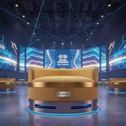 Аренда Пуф Barrel Gold золотой в МФК «Горный» — ART SPACE