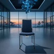 Аренда Стул банкетный Хит серебро синий ромб на Имеретинской набережной — ART SPACE
