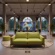 Аренда Диван двухместный Andrian Lime салатового цвета в парке «Ривьера» — ART SPACE