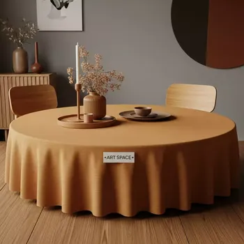 Аренда Скатерть круглая Pantone 729 U карамельная на территории Морпорта Сочи — ART SPACE
