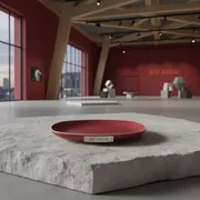 Аренда Тарелочка для комплимента красная Porland 110х70 мм в Red Arena — ART SPACE