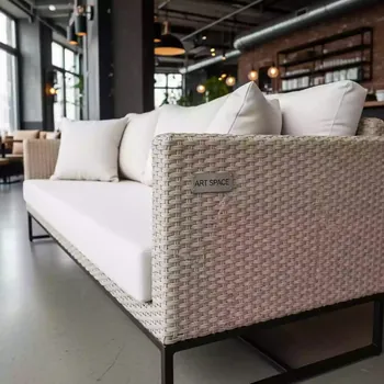 Аренда Диван из искусственного ротанга YH SYH272W S3 beige в ресторане «Магадан» — ART SPACE