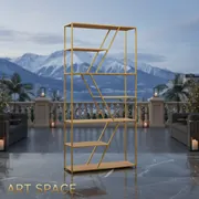 Стеллажи АФИНА дизайнерские ЗОЛОТЫЕ