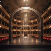 Аренда Сцена арочная 4х3 металлик в Зимнем театре — ART SPACE