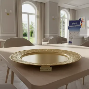 Аренда Тарелка подстановочная золотая Барокко 35 см в Rodina Grand Hotel & SPA — ART SPACE