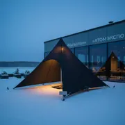 Аренда Конструкция тентовая Kite черная 4х4 м в ресторане «Магеллан» — ART SPACE