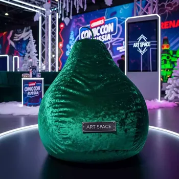 Аренда Чехол велюровый на кресло мешок Груша изумрудный в Red Arena — ART SPACE