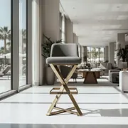 Аренда Стул барный Mobius Bar Cross Conus серый в Novotel Resort — ART SPACE