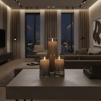 Аренда Свечи LED дымчатые ОДА с батарейками в Imeretinskiy Hotel — ART SPACE