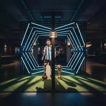 Аренда Фотозона футбольная Месси в казино «Сочи» — ART SPACE