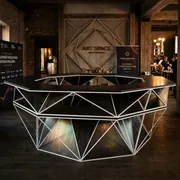 Аренда черной барной стойки Hexagon Ring в Сочи