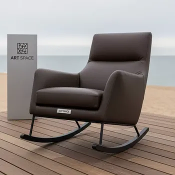 Аренда Кресло качалка Файн Dark brown ткань экокожа на пляжных клубах Хосты — ART SPACE