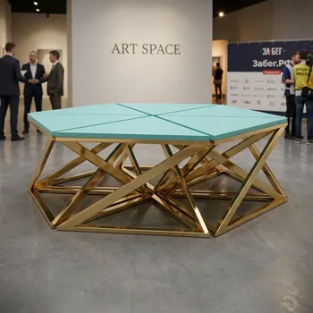 Аренда золотого журнального стола в Сочи | ART SPACE