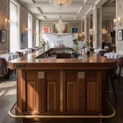 Аренда Стойка барная Аристократ из массива лиственницы в ресторане «Brunello» — ART SPACE