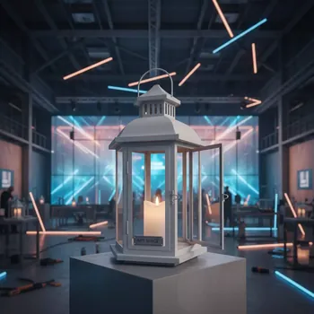 Аренда Фонарь белый 27 см в VK Stadium Sirius — ART SPACE