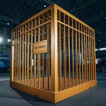 Аренда Клетка металлическая золотая в ледовом дворце «Роза Хутор» — ART SPACE