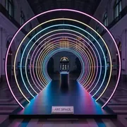 Аренда Тоннель неоновый с подиумом 360 в зале «Чайка» (Морпорт) — ART SPACE