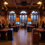 Аренда Корпоратив новогодний в стилистике казино в парке «Ривьера» — ART SPACE