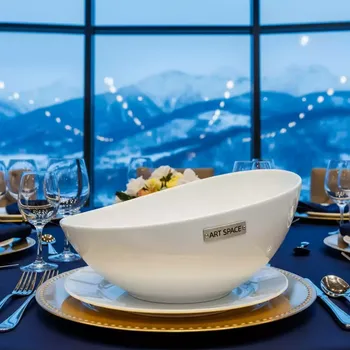 Аренда Салатник Капля фарфоровый 1300 мл h 55 мм l 233 мм b 290 мм в Skypark Sochi — ART SPACE