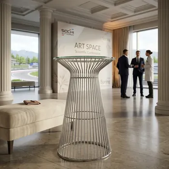 Аренда серебряного коктейльного стола в Сочи