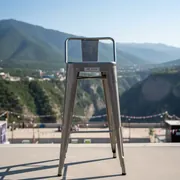 Аренда Стул барный Tolix серый металл в Skypark Sochi — ART SPACE
