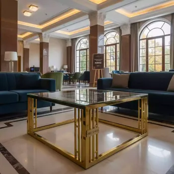 Аренда Журнальный стол Арт Деко 120х60 золото в Mercure Сочи Центр — ART SPACE
