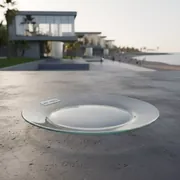 Аренда Тарелка подстановочная КАНИЛЬЯ прозрачная без канта на пляже «Маяк» — ART SPACE