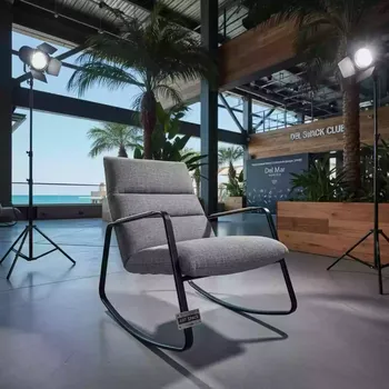 Аренда Кресло качалка Grand серая ткань в пляжном клубе Del Mar — ART SPACE