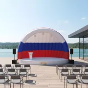 Аренда Сцена ракушка надувная Триколор 6х3 м в ресторане «Voda» — ART SPACE