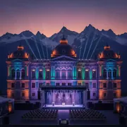 Аренда Подсветка архитектурная дворец Юсупова на площадке Rosa Peak (2320м) — ART SPACE